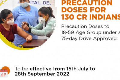 Precaution Dose to be now available from 15th July, 2022, at government Vaccination Centres